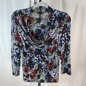 Susan Lawerence womens pullover long-sleeved cowl neck top size small